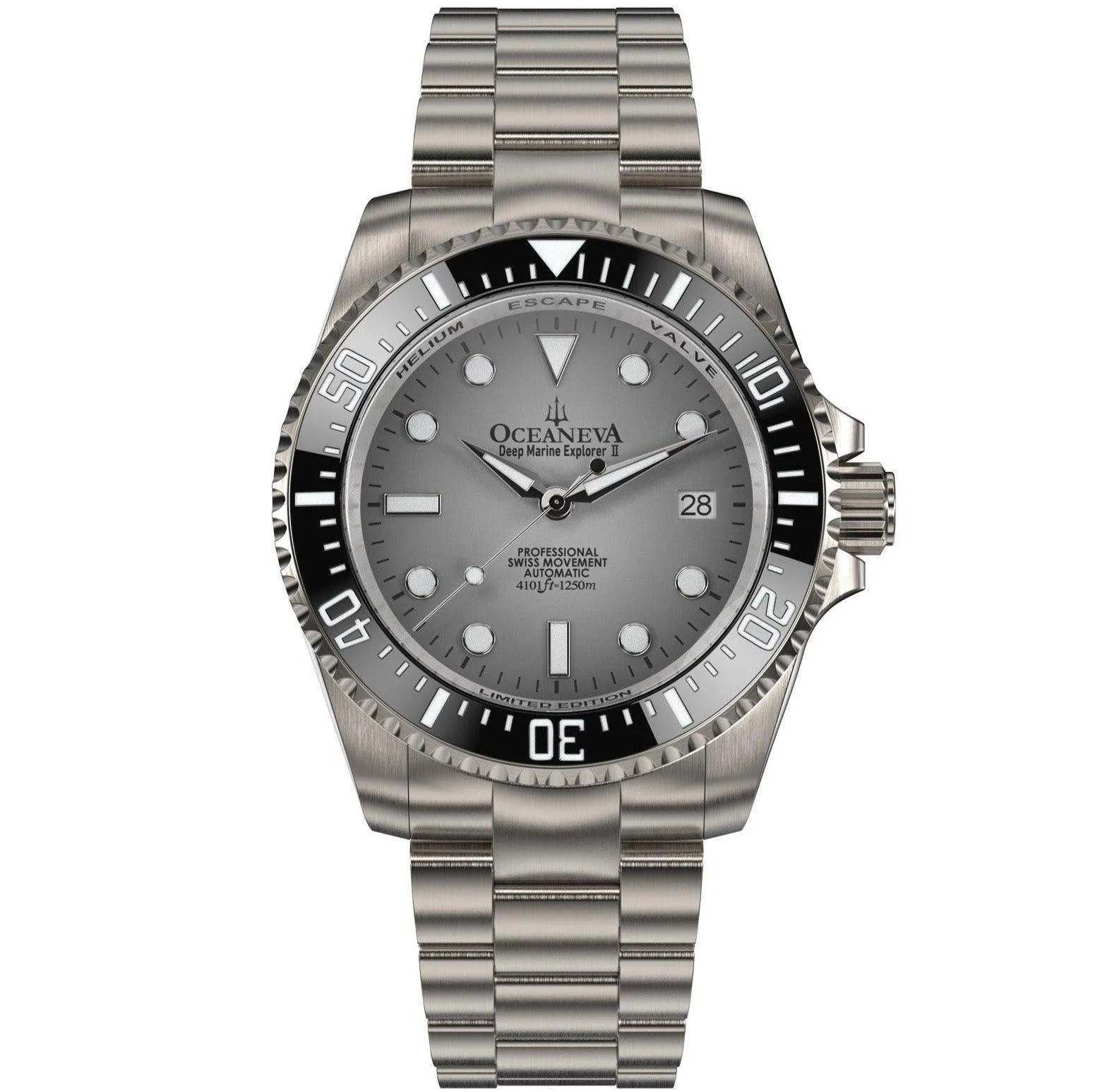 Oceaneva Deep Marine Explorer II Pro Diver Titanium Limited Edition 1250m - Light Gray Dia