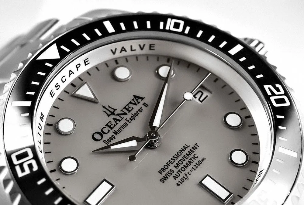 Oceaneva Deep Marine Explorer II Pro Diver Titanium Limited Edition 1250m - Light Gray Dia