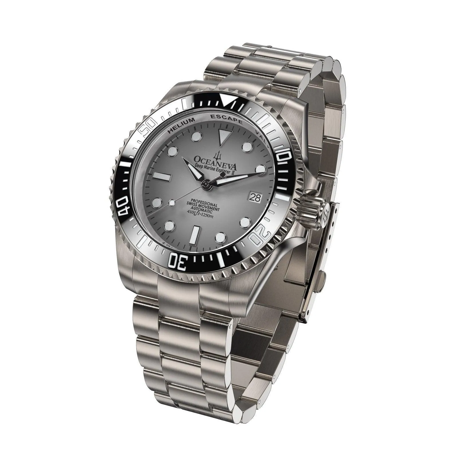 Oceaneva Deep Marine Explorer II Pro Diver Titanium Limited Edition 1250m - Light Gray Dia