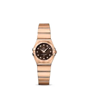 Omega Constellation 24mm Ladies Watch - Ref: 123.50.24.60.63.001 - Brown Diamond Index Dial, 18K Rose Gold Bracelet