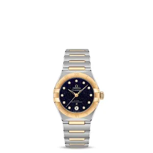 Omega Constellation 29mm Ladies Watch - Ref: 131.20.29.20.53.001 - Blue Diamond Index Dial & 18K Yellow Gold Bezel, Two Tone Stainless Steel & 18K Yellow Gold Bracelet