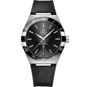Omega Constellation 41 mm, steel on leather strap