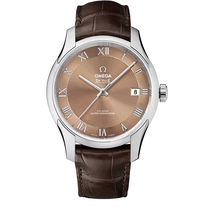 Omega De Ville Hour Vision 41 mm, steel on leather strap