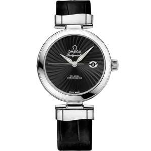 Omega De Ville Ladymatic 34 mm, steel on leather strap
