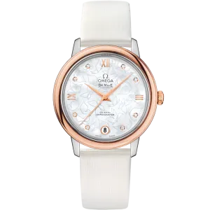 Omega De Ville Prestige 32.7 mm, steel - red gold on leather strap