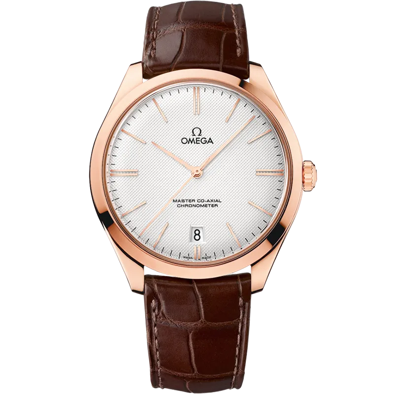 Omega De Ville Trésor 40 mm, Sedna™ gold on leather strap