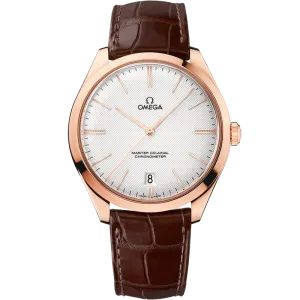 Omega De Ville Trésor 40 mm, Sedna™ gold on leather strap