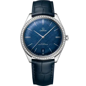Omega De Ville Trésor 40 mm, steel on leather strap
