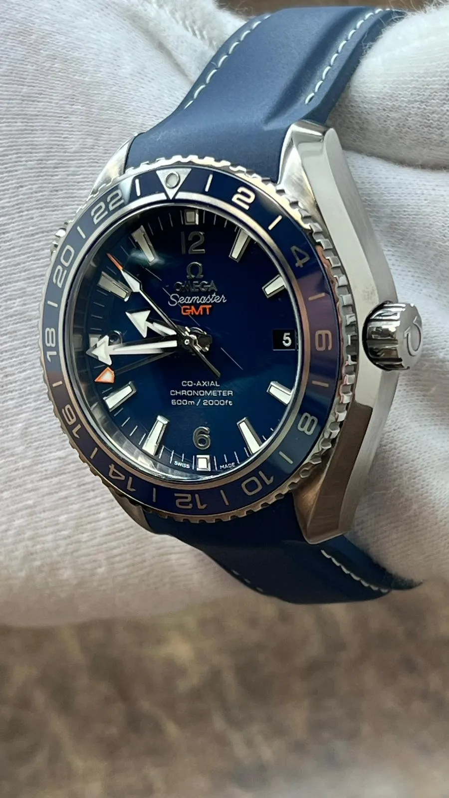 Omega Seamaster Planet Ocean GMT 232.92.44.22.03.001 Blue Dial Automatic Men's Watch