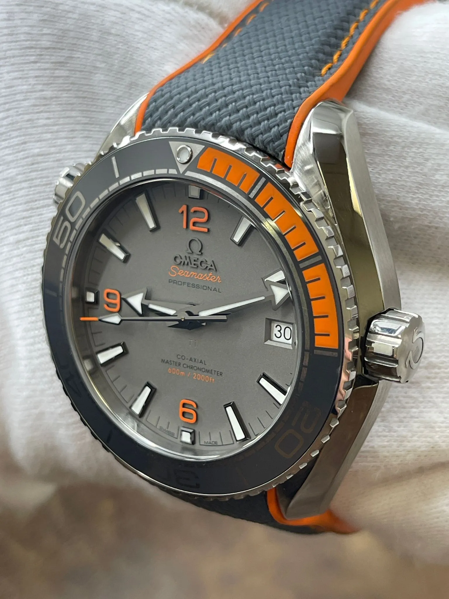 Omega Seamaster Planet Ocean Titanium 215.92.44.21.99.001 Grey Dial Automatic Men's Watch