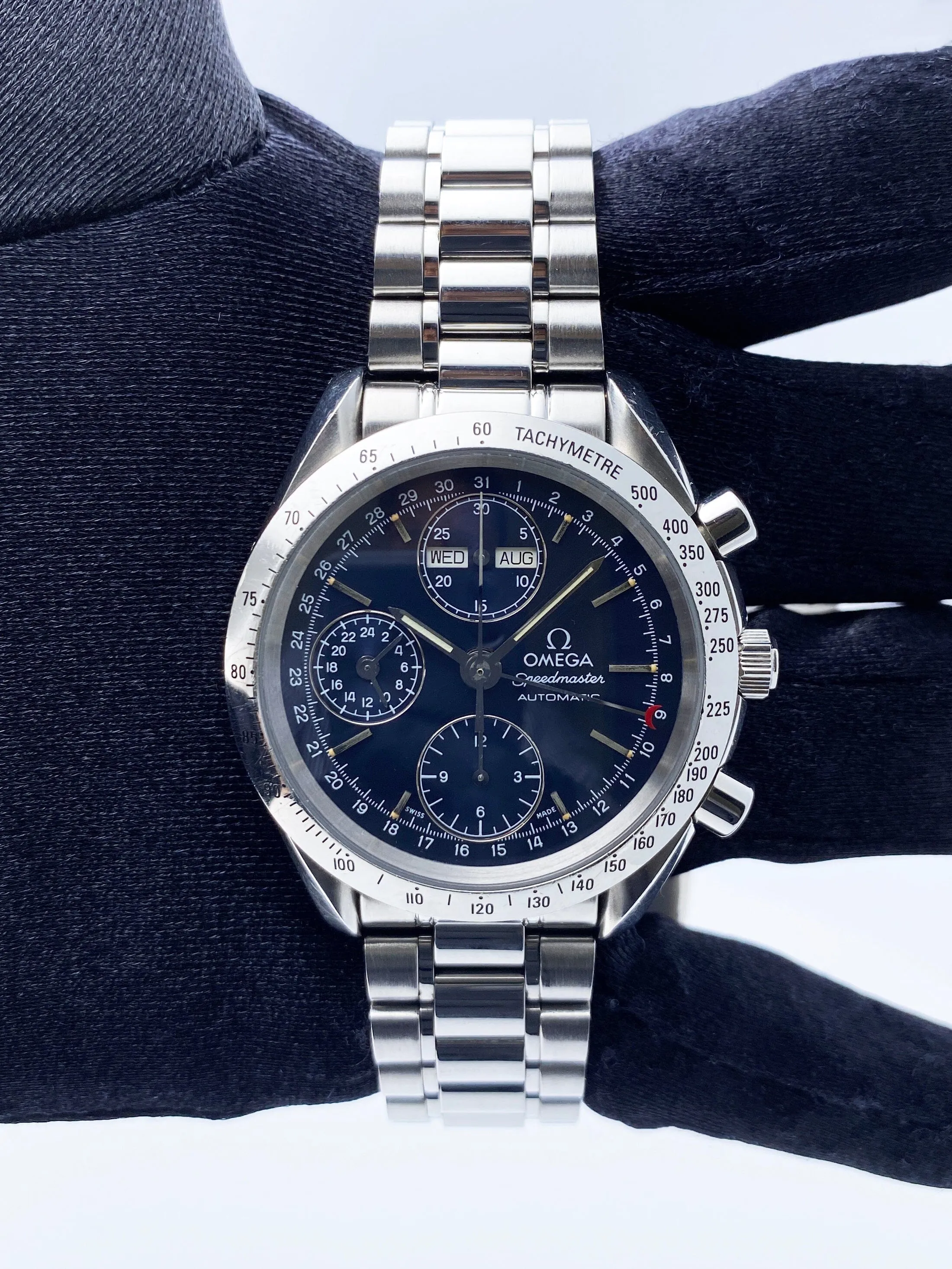 Omega Speedmaster Day-Date 3521.80 Triple Date Mens Watch Box Papers