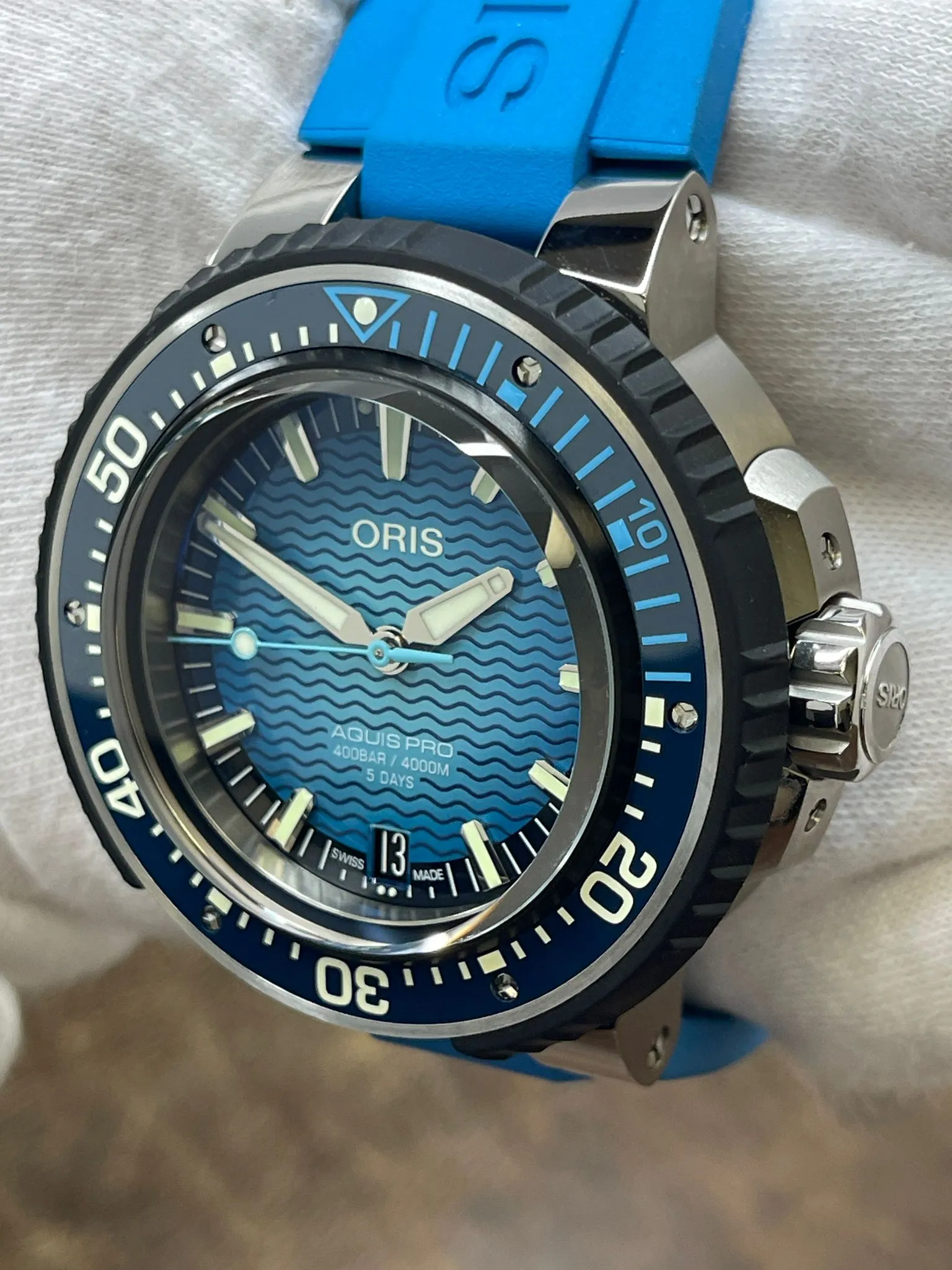 Oris Aquis Pro 4000M 01 400 7777 7155 Blue Dial Automatic Men's Watch
