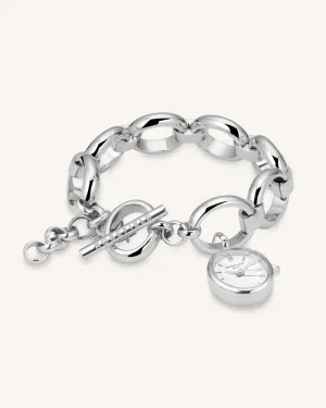 Oval Charm Chain Silver