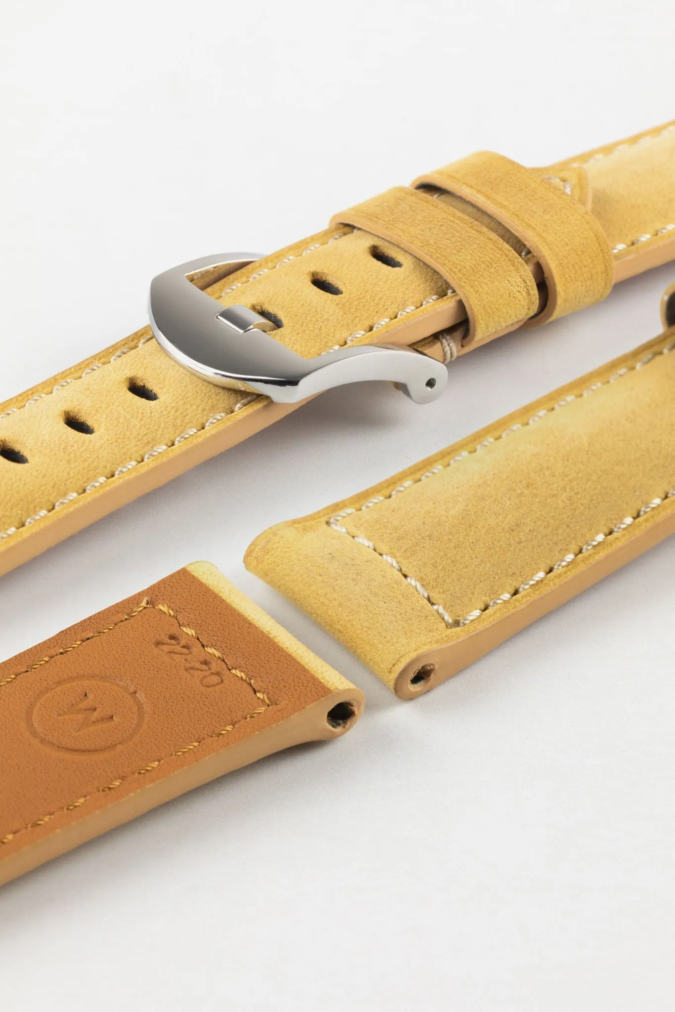 Padded Crazy Horse Watch Strap in TAN
