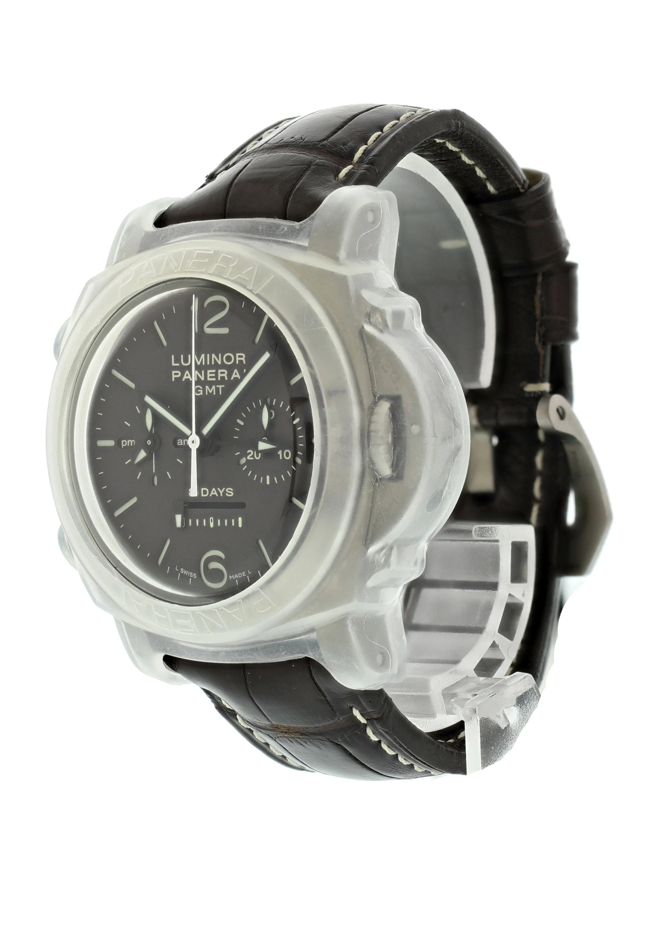 Panerai Luminor 1950 Chrono Monopulsante PAM311 8 Days GMT Titanio Mens Watch