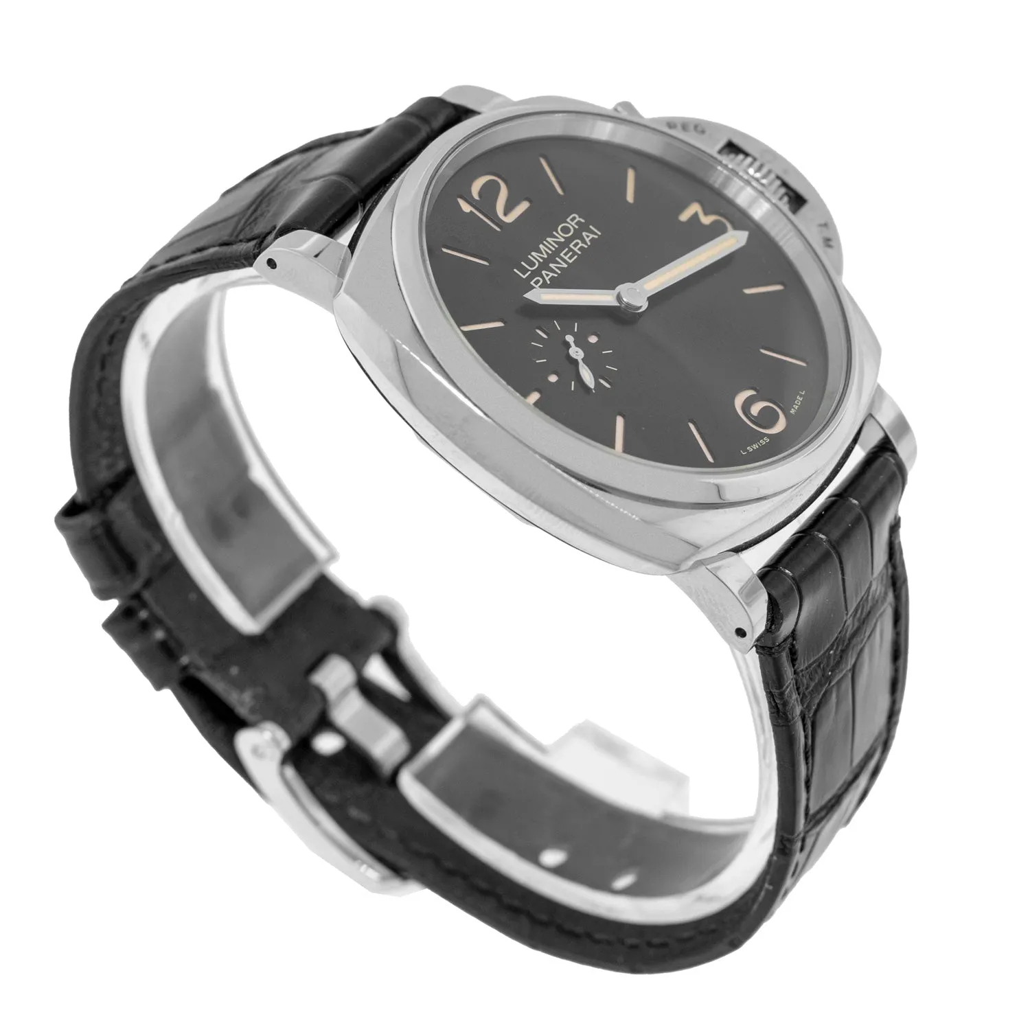 Panerai Luminor Due 3 Days Acciaio Stainless Steel Black Arabic Dial PAM00676