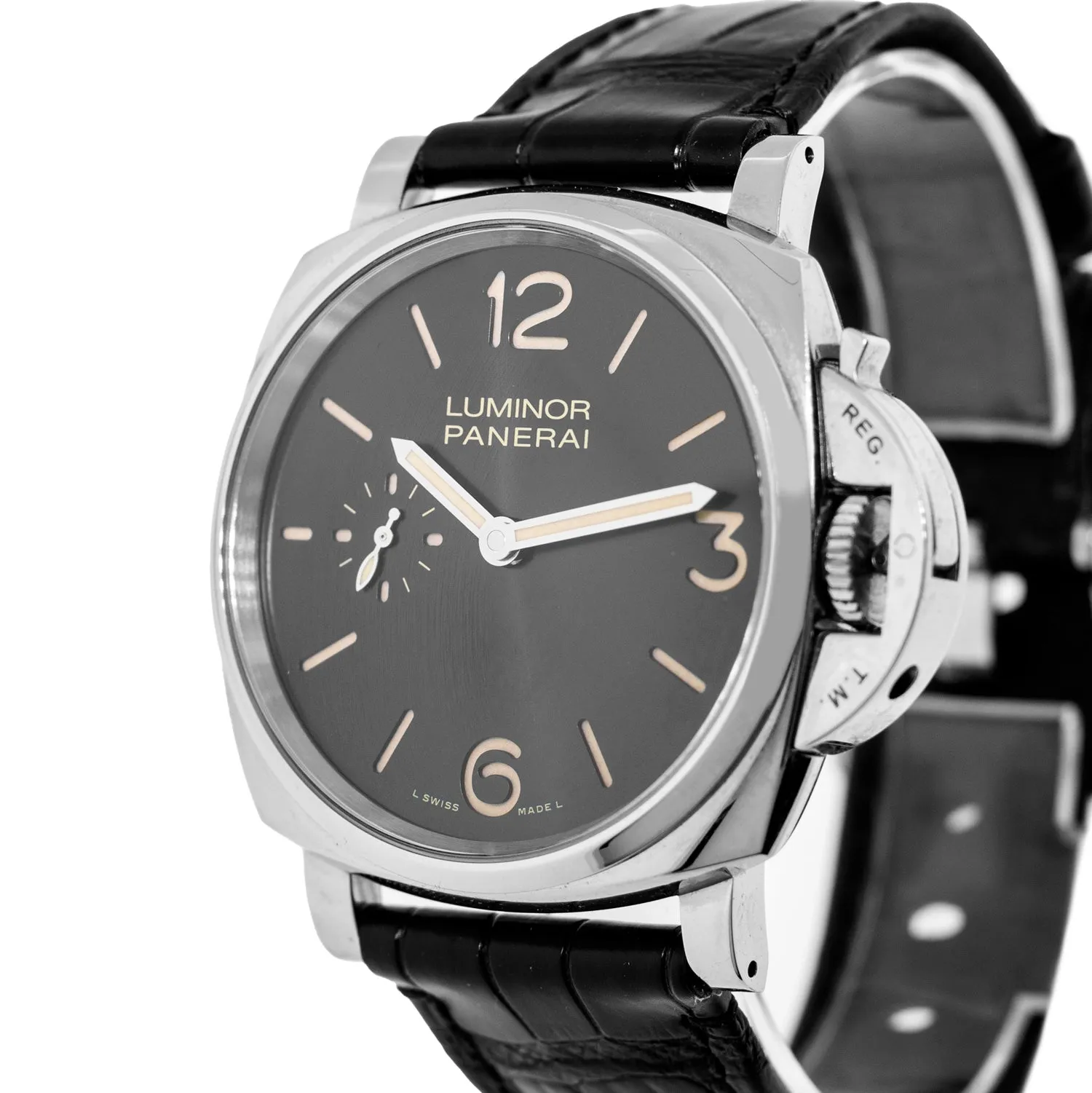 Panerai Luminor Due 3 Days Acciaio Stainless Steel Black Arabic Dial PAM00676