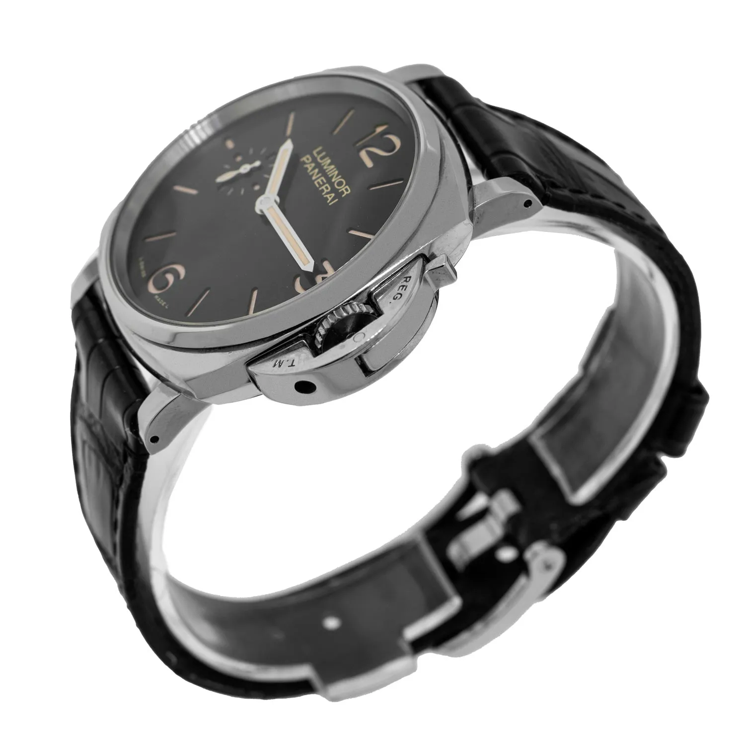 Panerai Luminor Due 3 Days Acciaio Stainless Steel Black Arabic Dial PAM00676