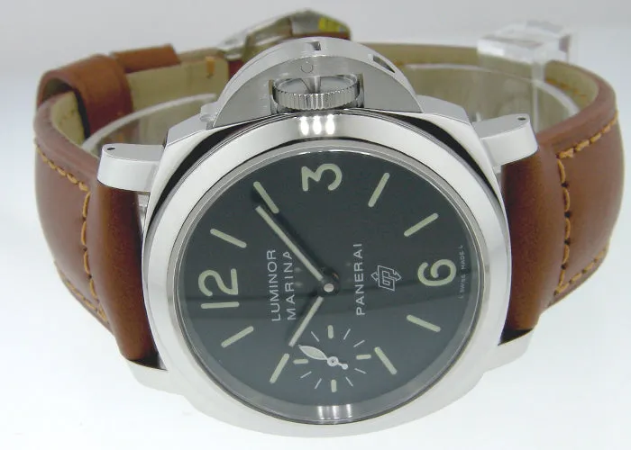 Panerai Luminor Marina Logo Acciaio 44mm Stainless Steel Black Dial PAM01005