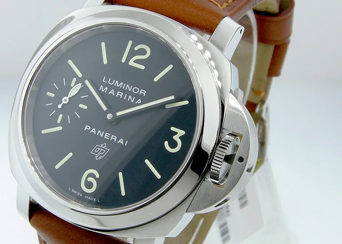 Panerai Luminor Marina Logo Acciaio 44mm Stainless Steel Black Dial PAM01005