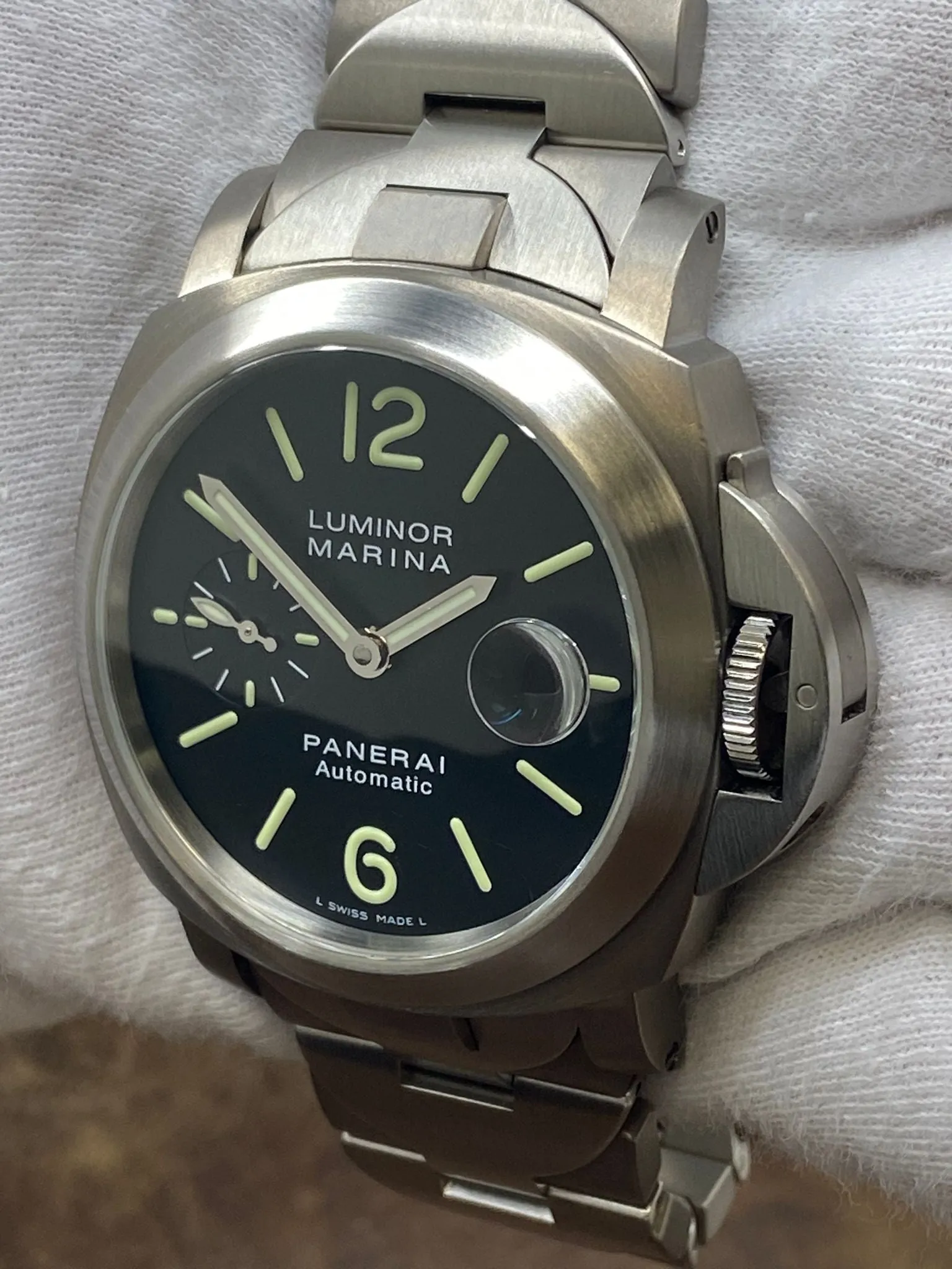 Panerai Luminor Marina Titanium 44mm B&P PAM00221 Black Dial Automatic Men's Watch