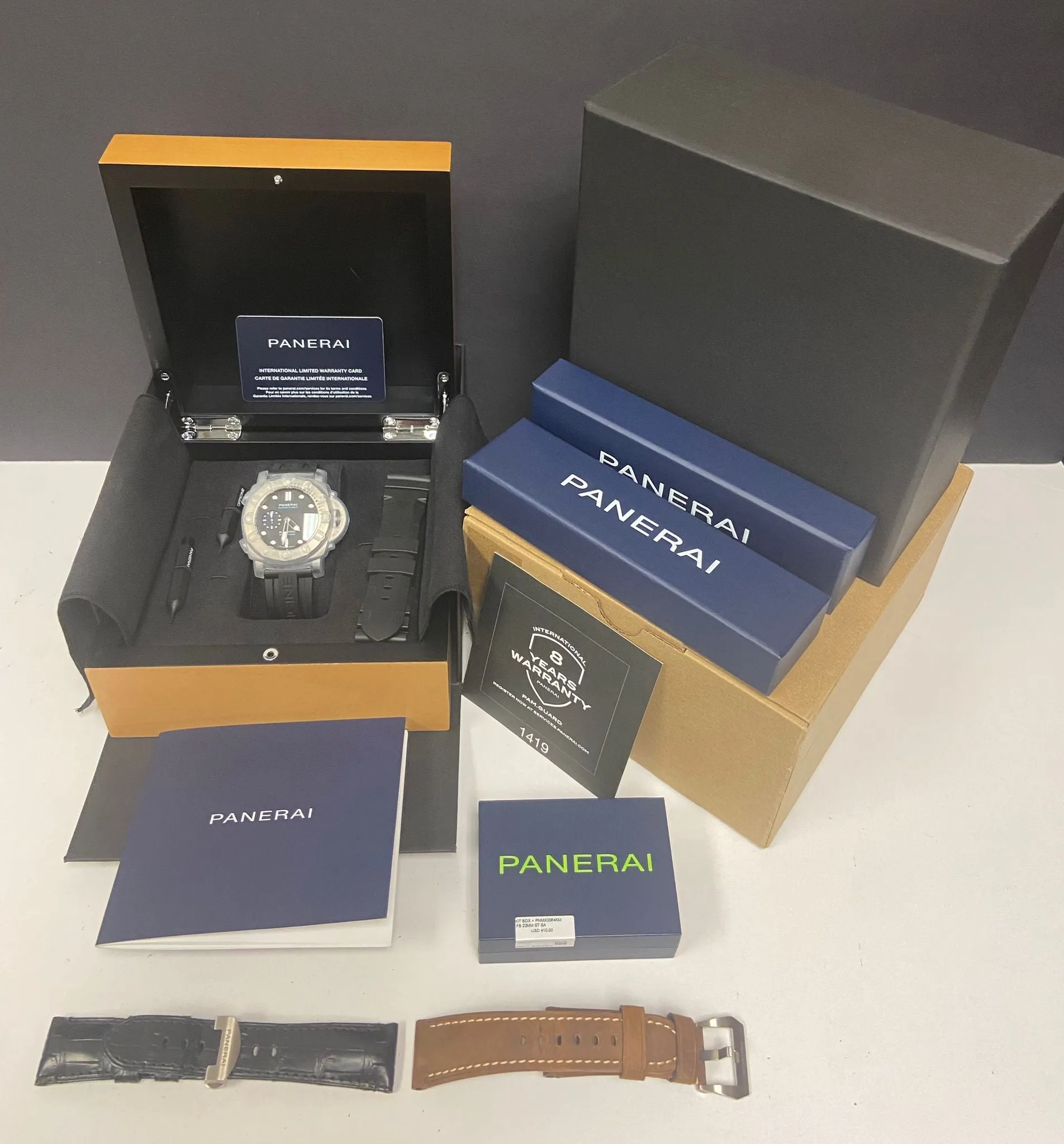 Panerai Luminor Submersible  3 extra straps PAM02305  Black Dial Automatic Men's Watch