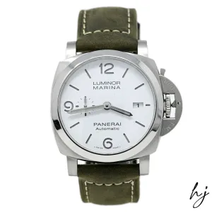 Panerai Men's Luminor Marina Stainless Steel 44mm White Stick & Arabic Numeral Dial Watch Reference #: PAM01314