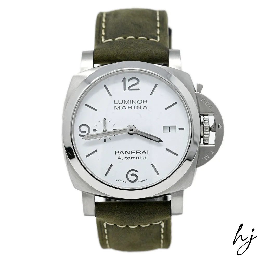 Panerai Men's Luminor Marina Stainless Steel 44mm White Stick & Arabic Numeral Dial Watch Reference #: PAM01314