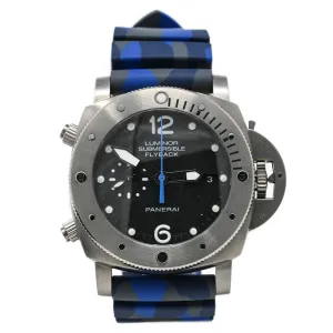 Panerai Men's Submersible Flyback Titanium 47mm Black Dial Watch Reference #: PAM00614