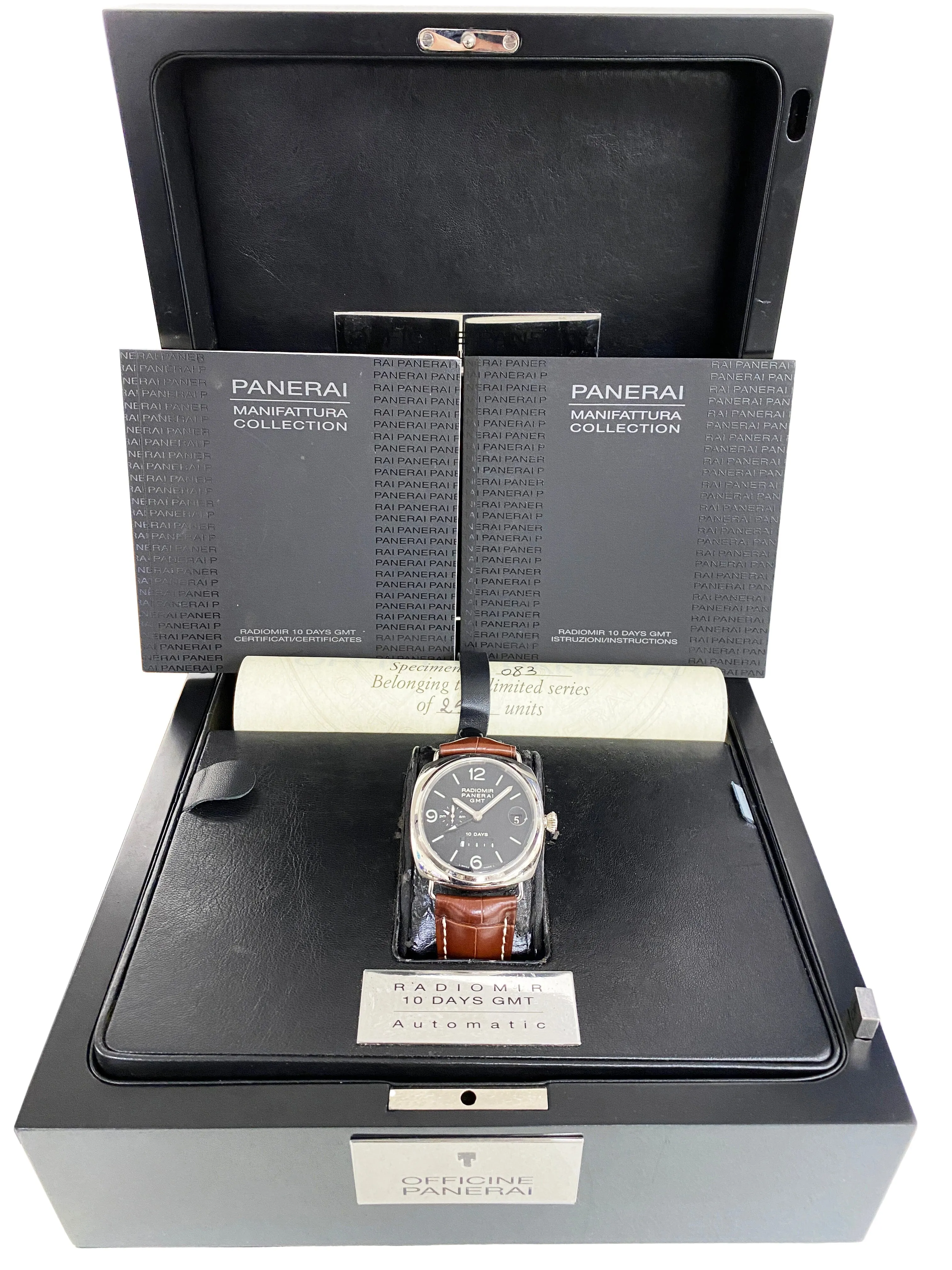 Panerai Radiomir 10 Day GMT PAM00235 Mens Watch Box Papers
