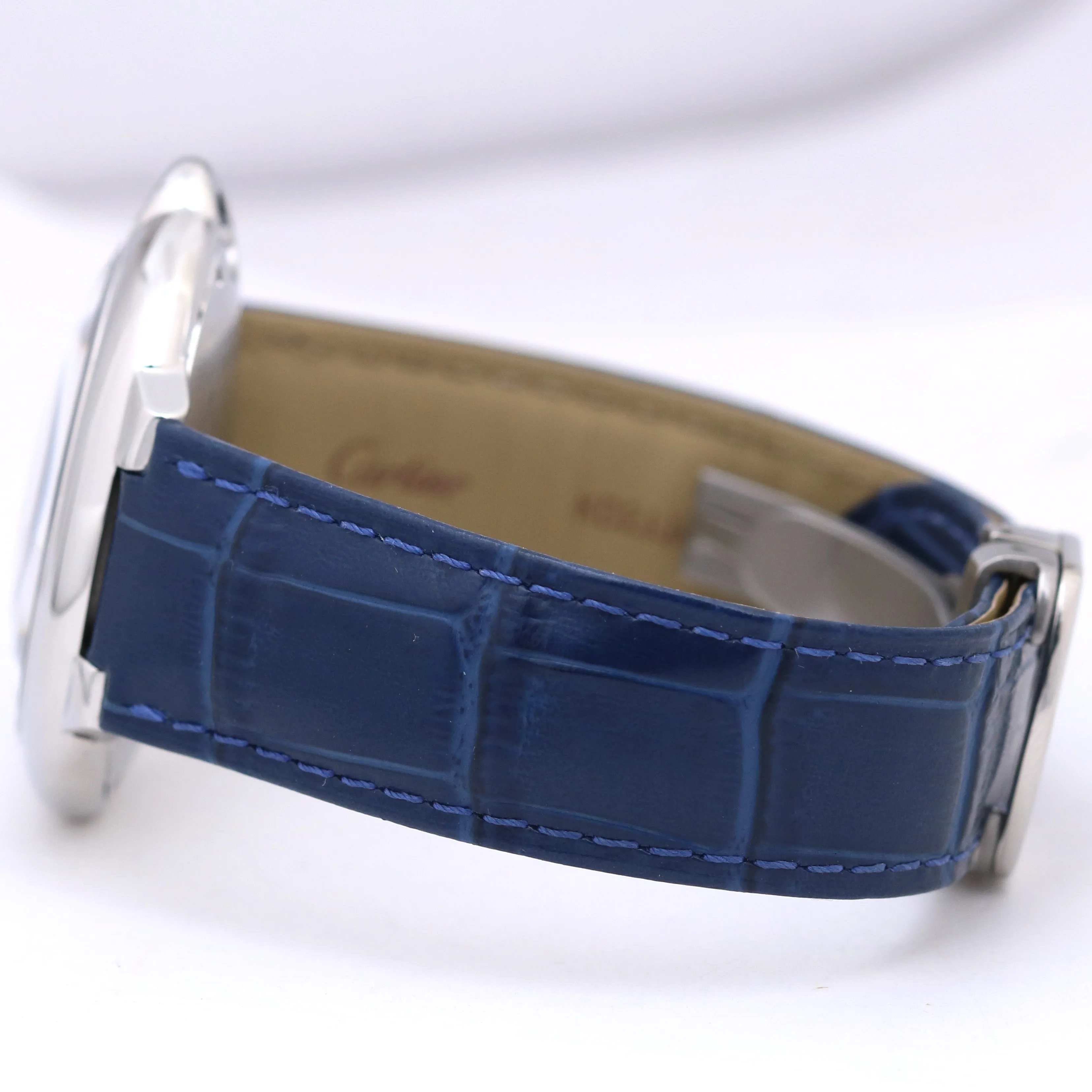 PAPERS Cartier Ballon Bleu Steel BLUE GUILLOCHE Leather 42mm 3765 WSBB0027 B P