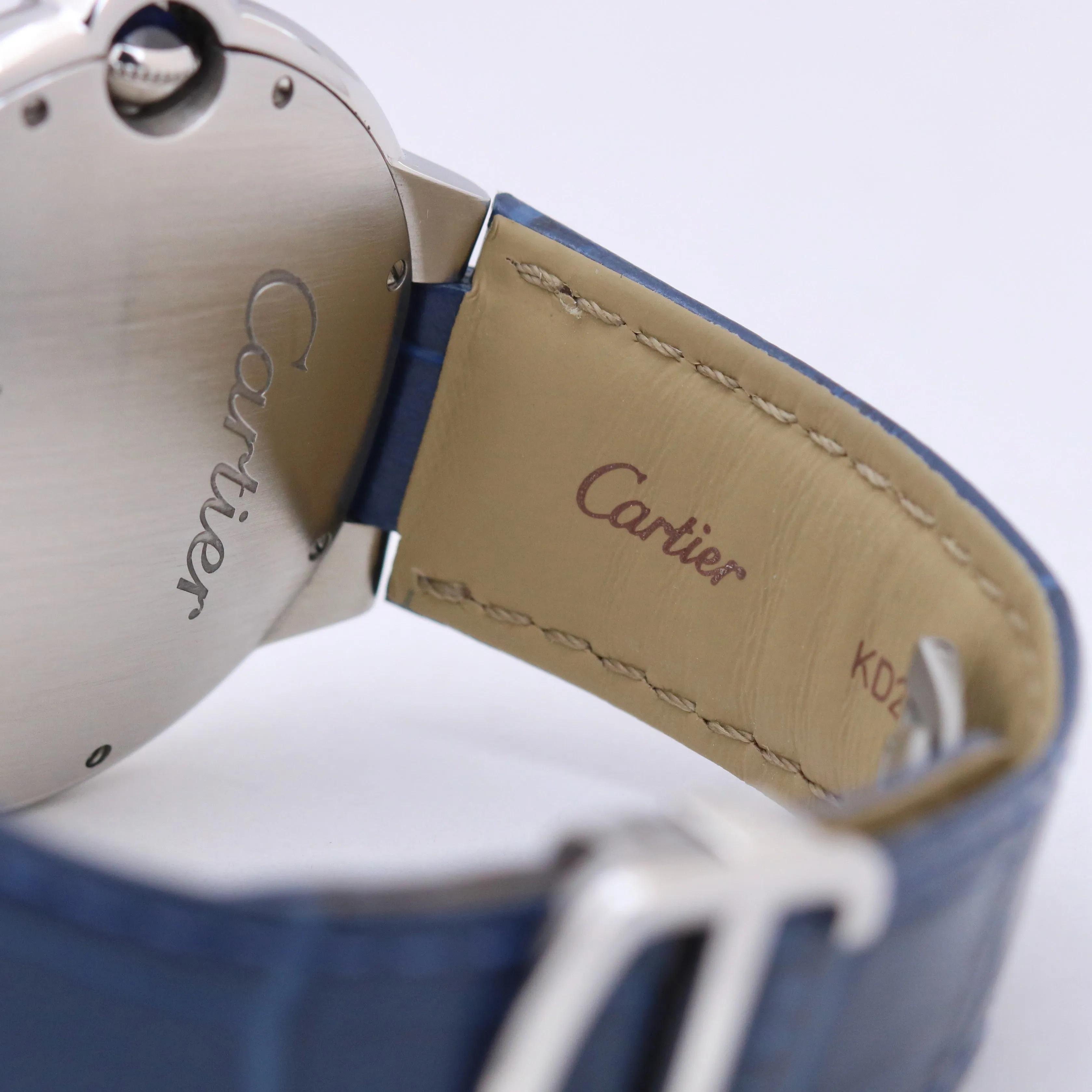 PAPERS Cartier Ballon Bleu Steel BLUE GUILLOCHE Leather 42mm 3765 WSBB0027 B P