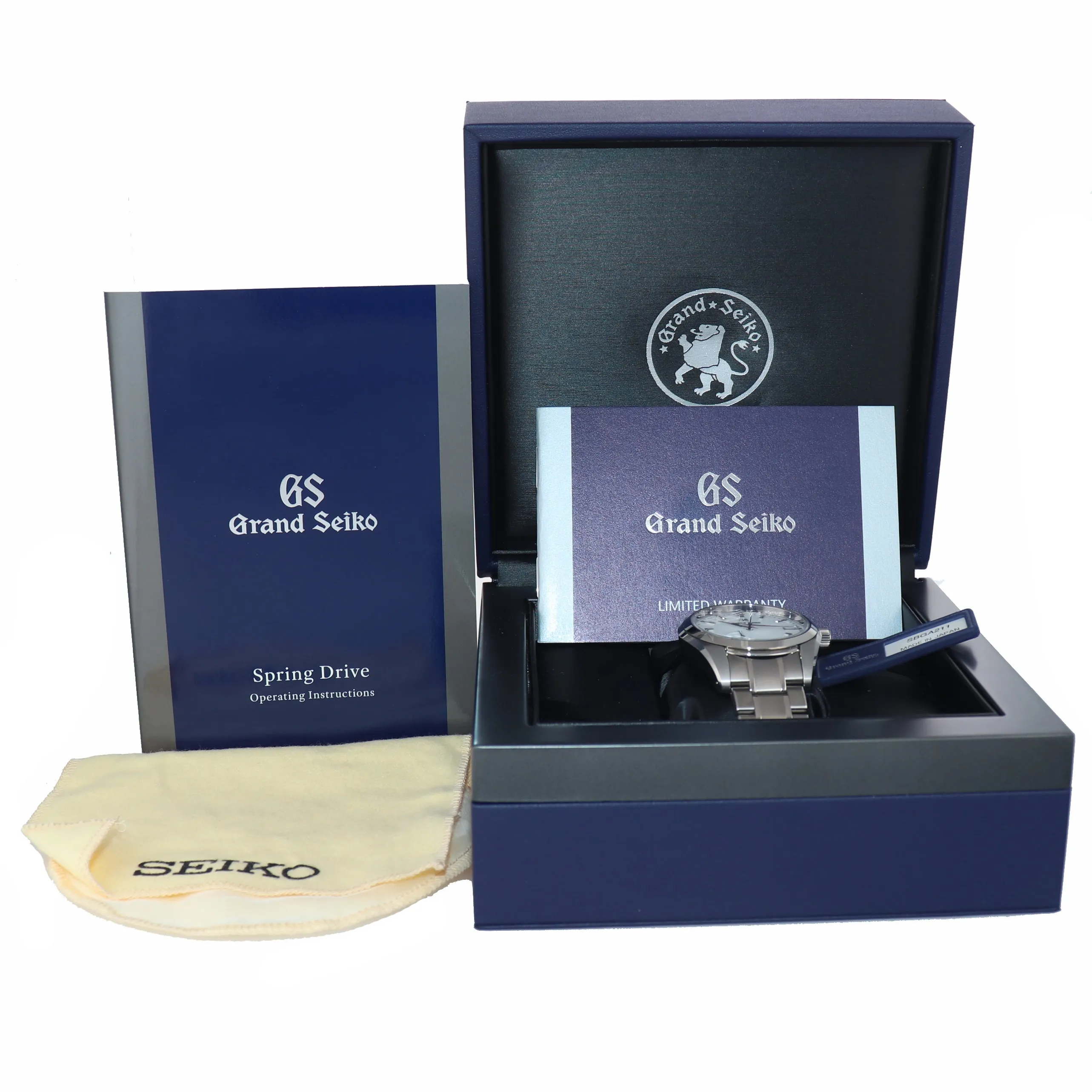PAPERS Grand Seiko GS 41mm Titanium Snowflake Automatic SBGA211 9R65-0AEO Watch