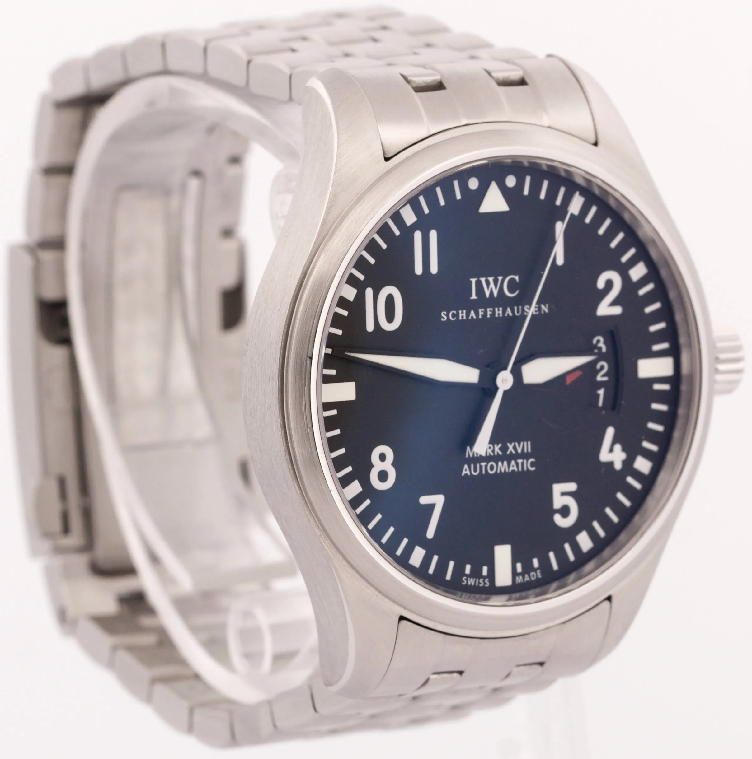 PAPERS IWC Pilot Mark XVII 17 Black Arabic 41mm Stainless Date Watch IW326504