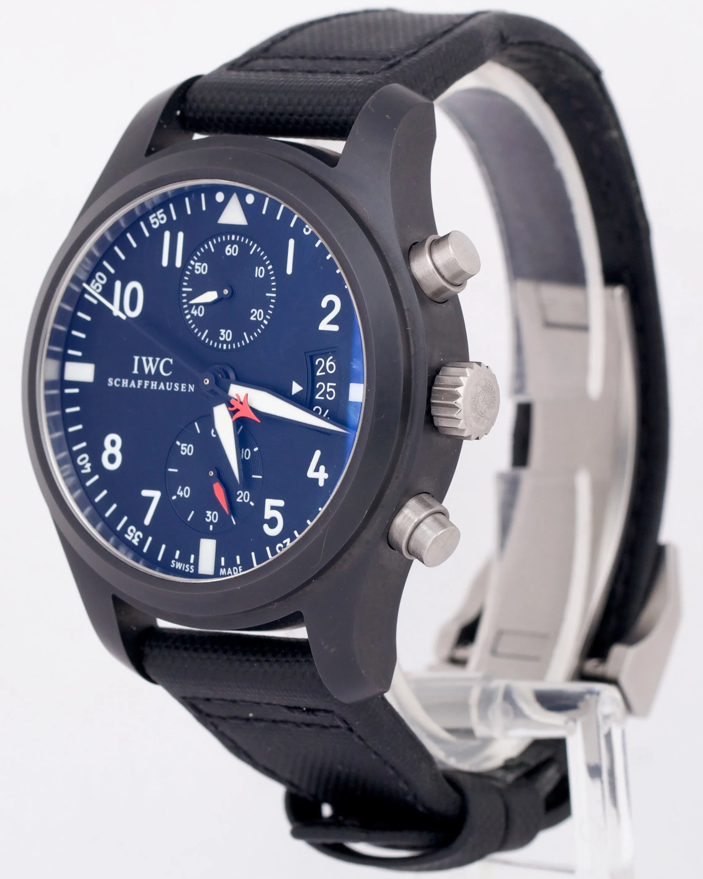 PAPERS IWC Pilots Watch Chronograph TOP GUN Black Ceramic 46mm IW388001 BOX