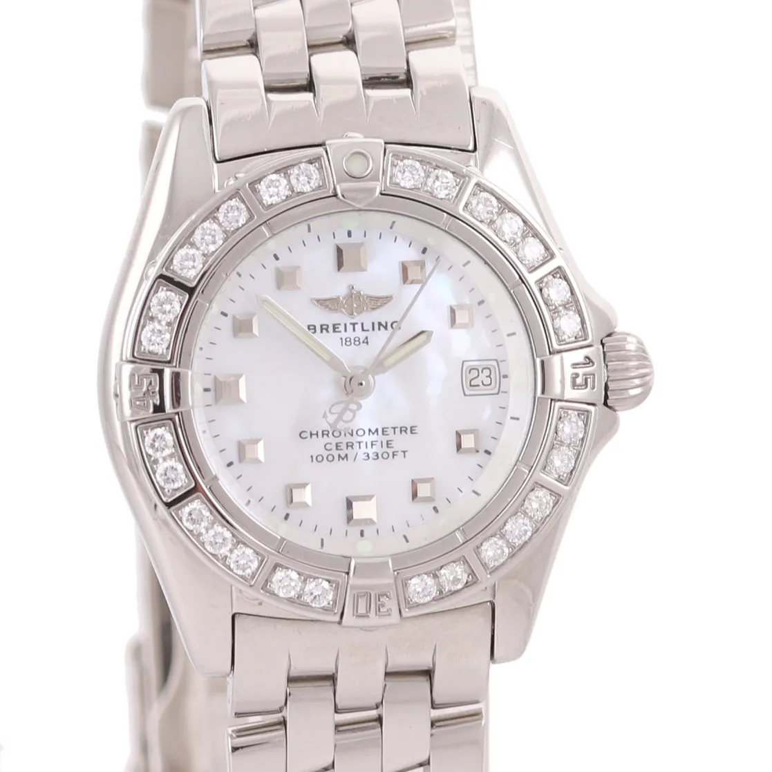 PAPERS MINT Ladies Breitling Callistino Diamond MOP A72345 Quartz 28mm Watch