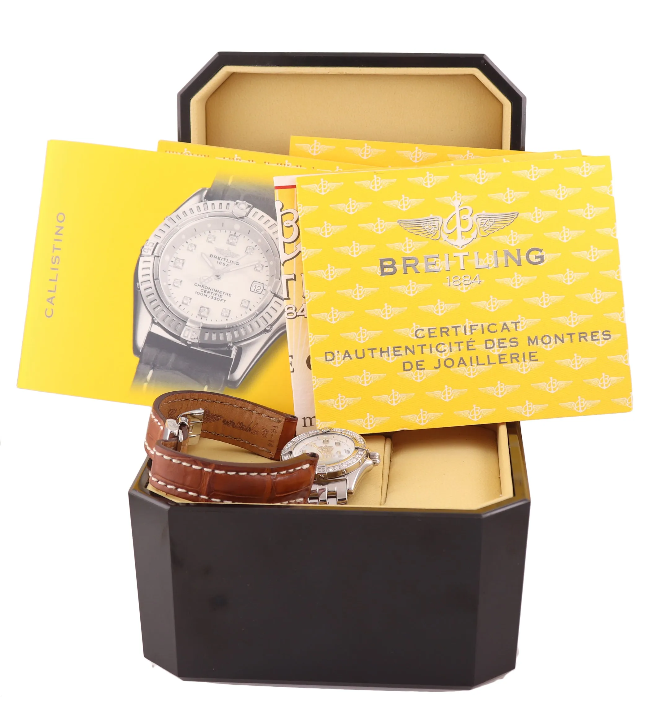 PAPERS MINT Ladies Breitling Callistino Diamond MOP A72345 Quartz 28mm Watch