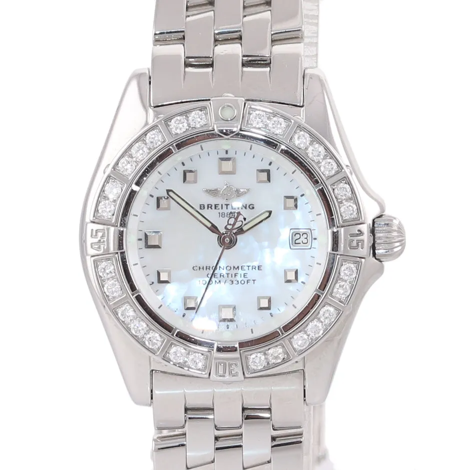 PAPERS MINT Ladies Breitling Callistino Diamond MOP A72345 Quartz 28mm Watch