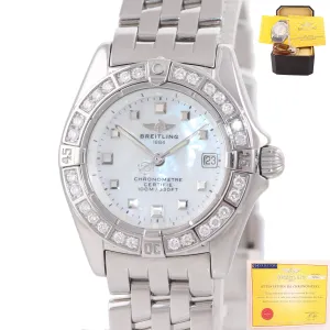 PAPERS MINT Ladies Breitling Callistino Diamond MOP A72345 Quartz 28mm Watch