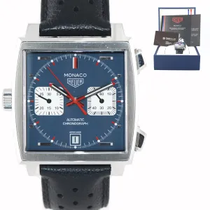 PAPERS Tag Heuer Monaco Calibre 11 Chronograph Date CAW211P Automatic 39mm Watch