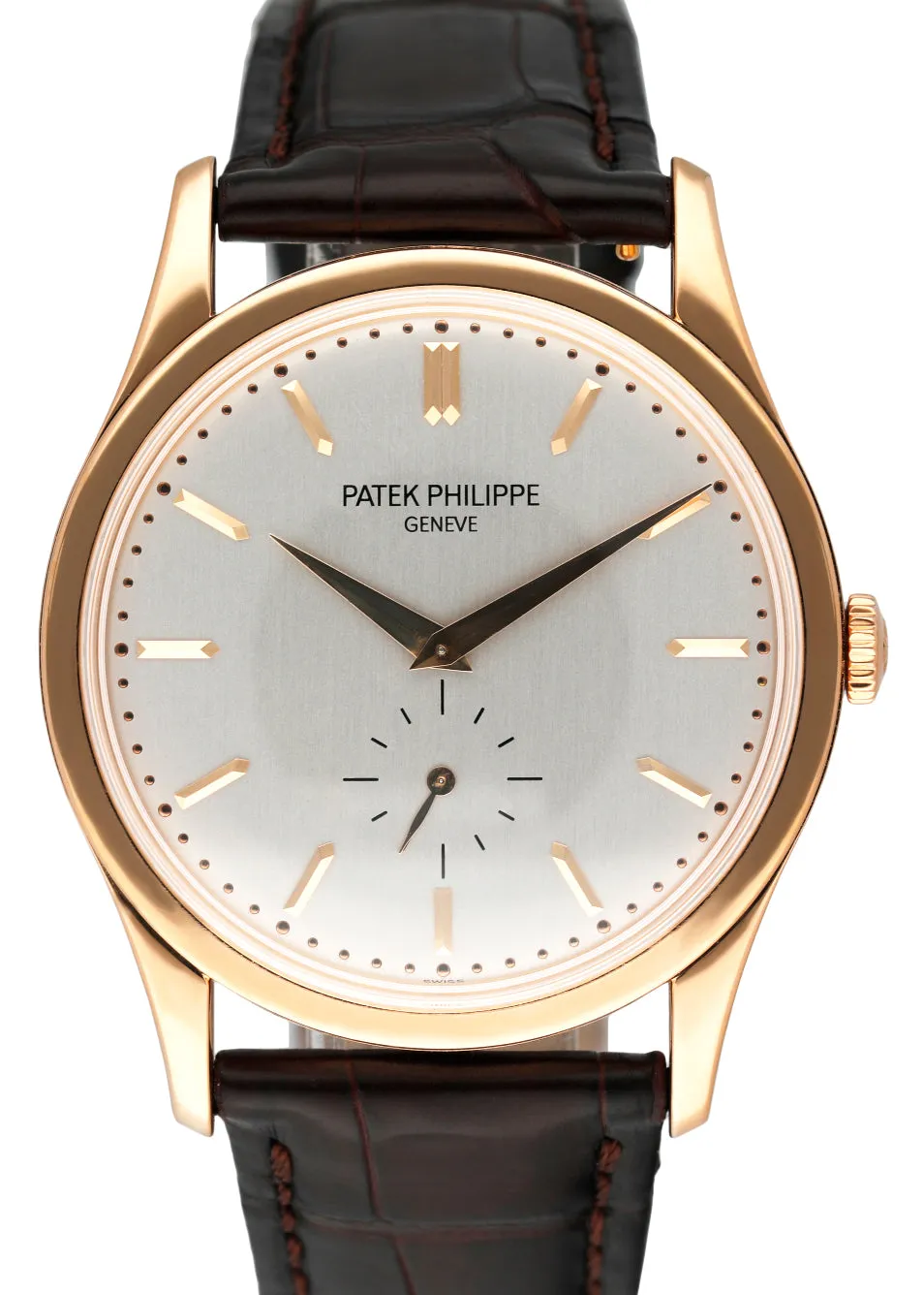Patek Philippe Calatrava 5196R 18K Rose Gold Mens Watch Papers