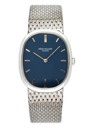 Patek Philippe Ellipse 3548G Blue Dial 18K White Gold Mens Watch