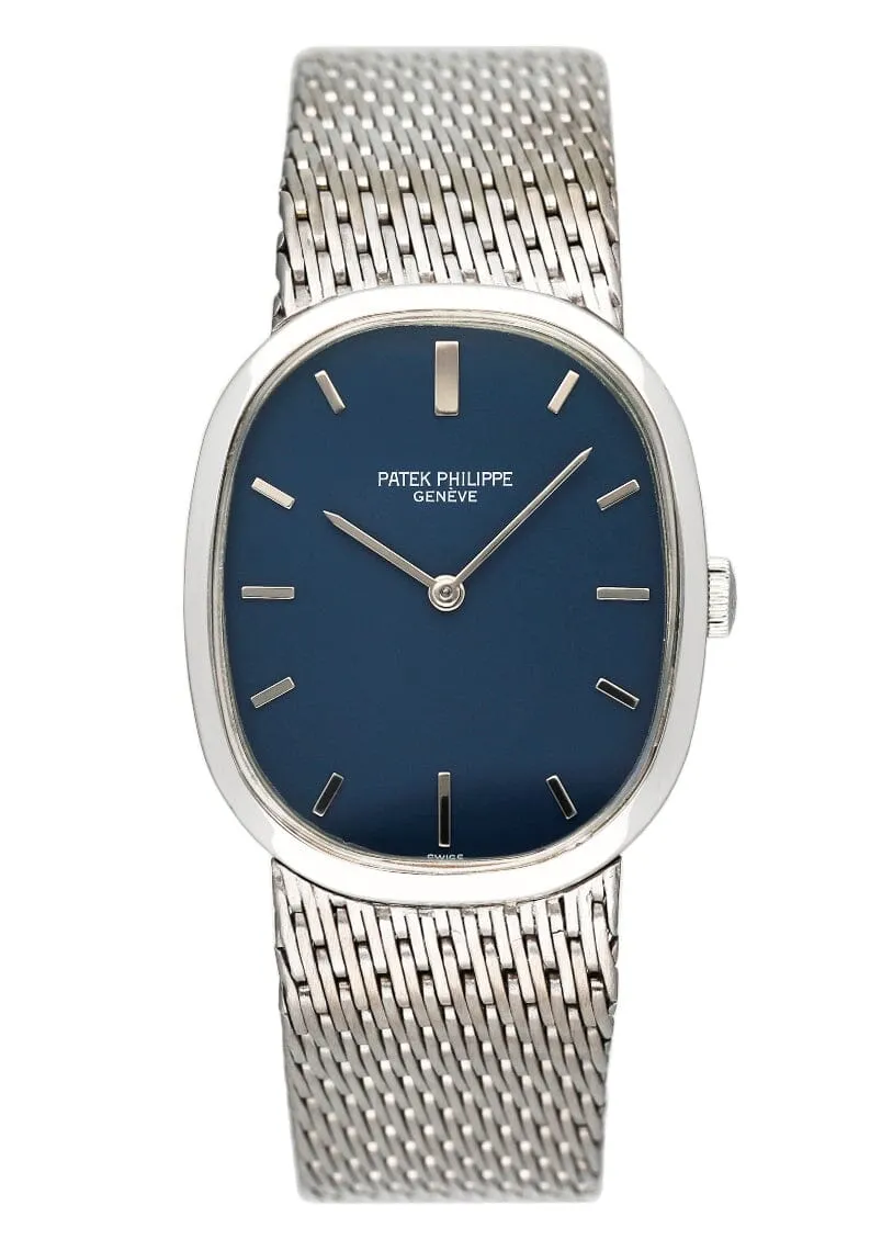 Patek Philippe Ellipse 3548G Blue Dial 18K White Gold Mens Watch