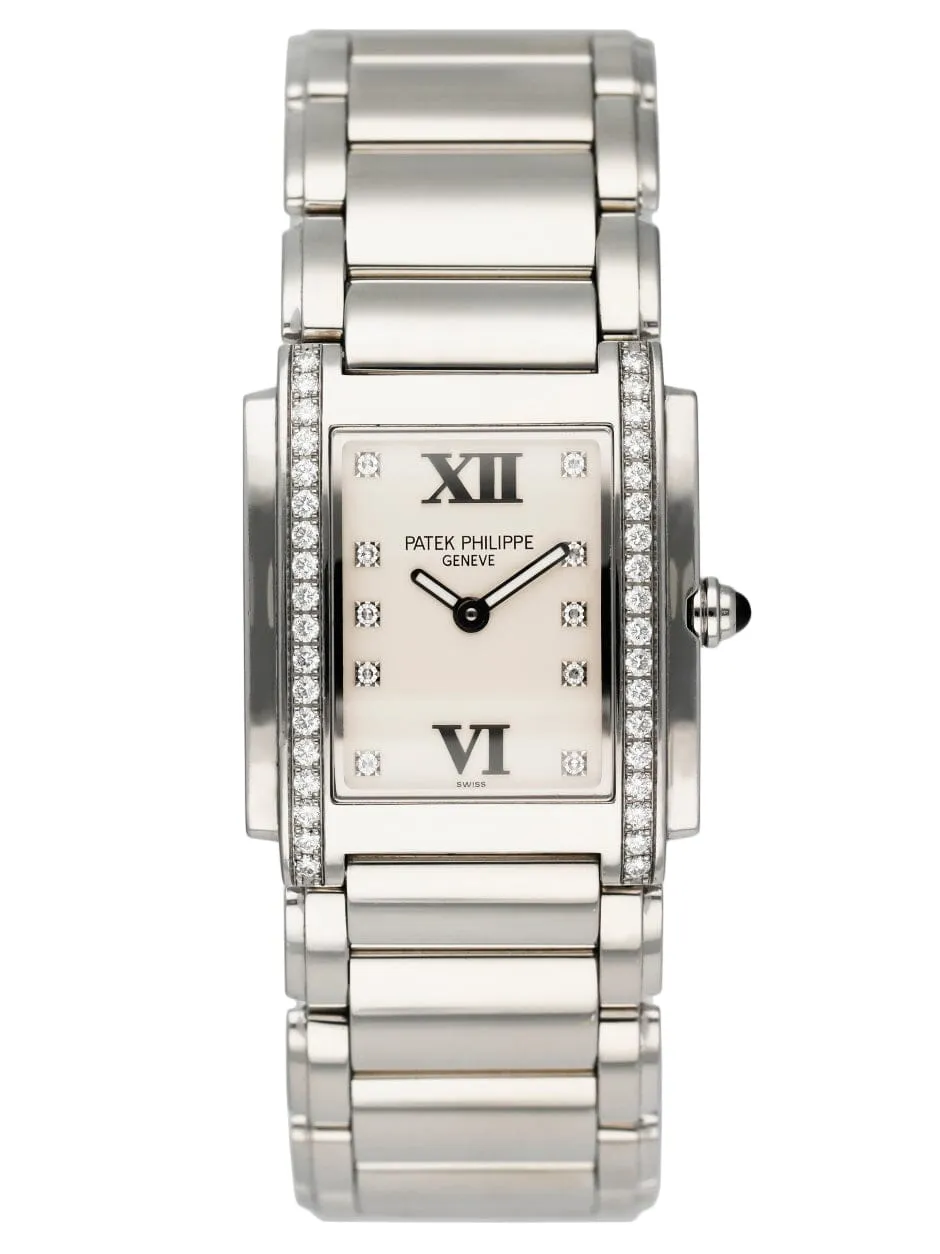 Patek Philippe Twenty-4 4910 Diamond White Dial Ladies Watch Box Papers