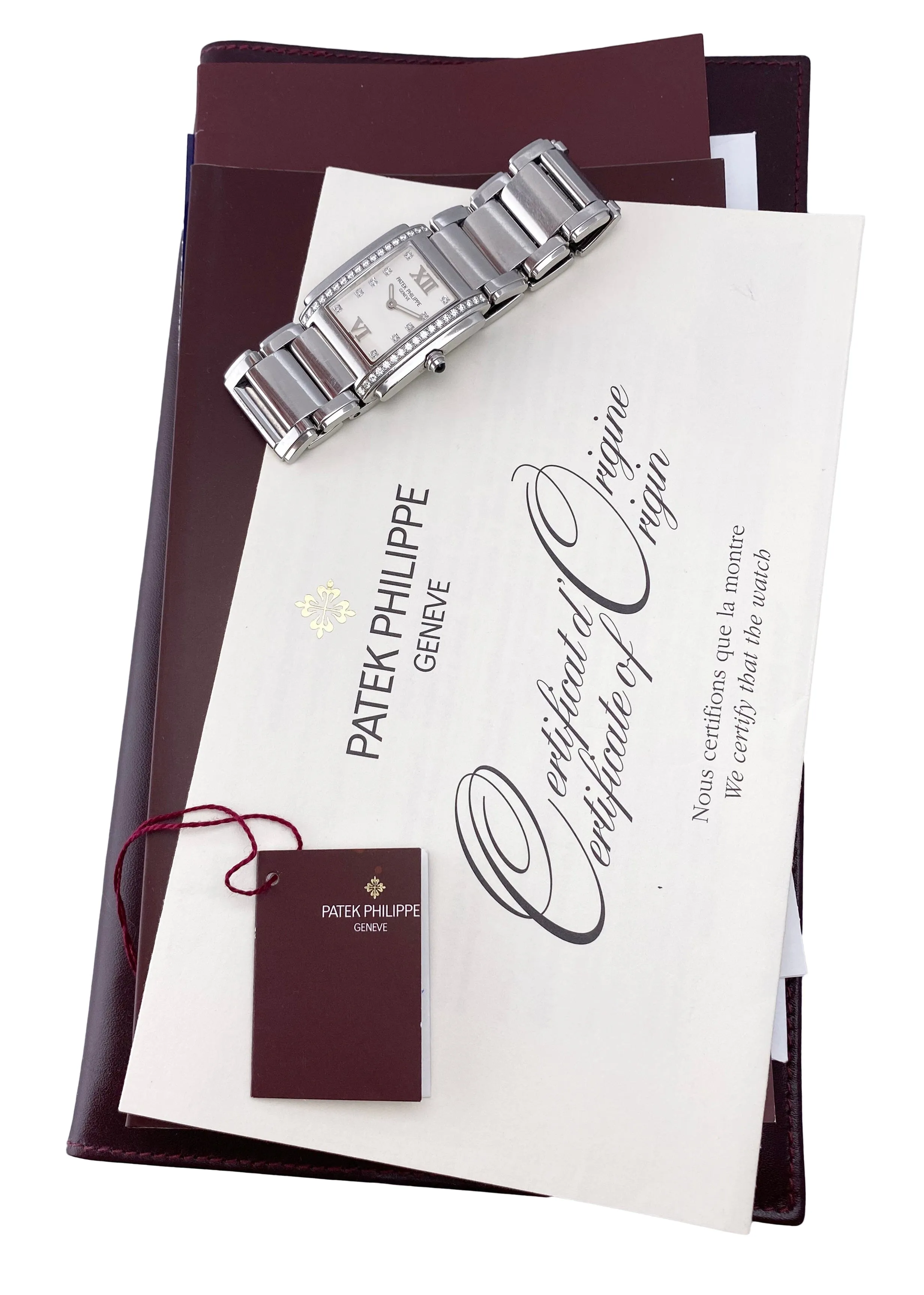 Patek Philippe Twenty-4 4910 Diamond White Dial Ladies Watch Box Papers