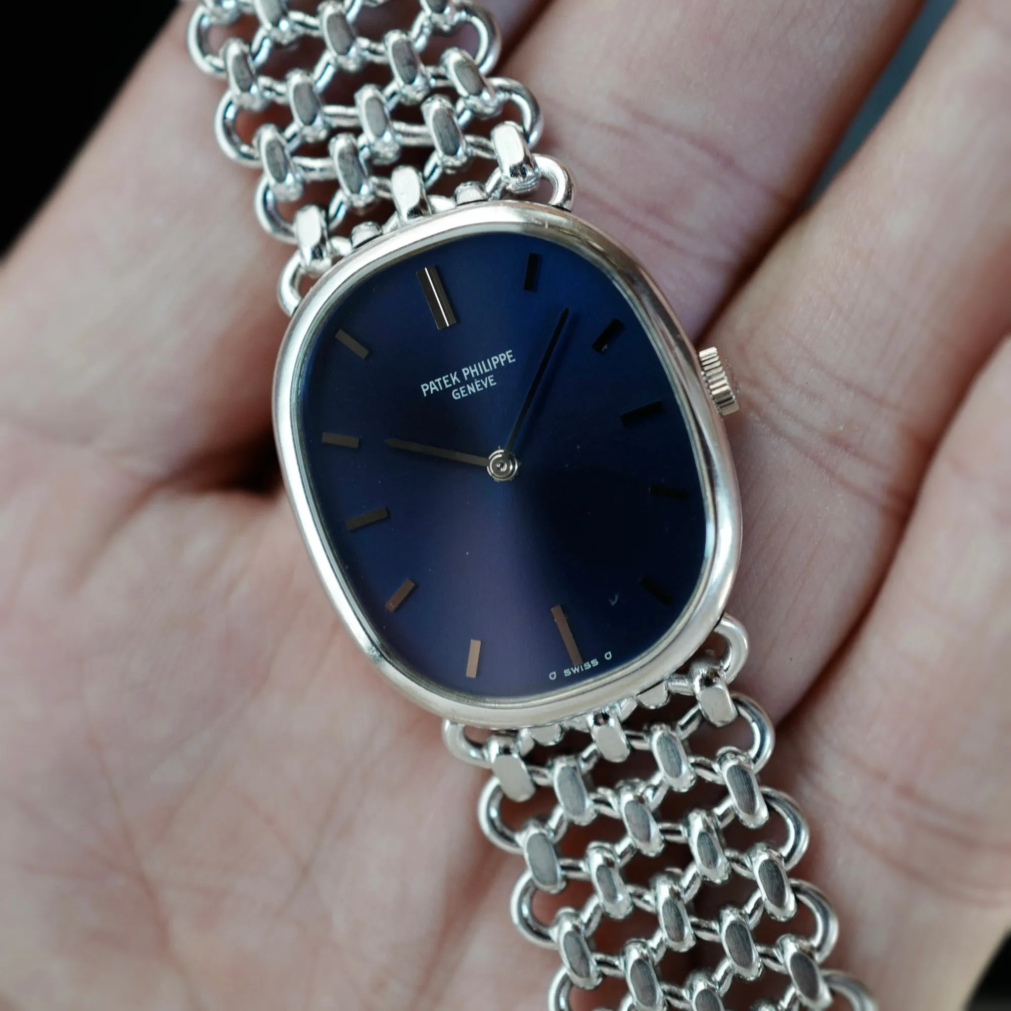 Patek Philippe White Gold Ellipse Ref. 3848 with JPE Chain Link Bracelet (New Arrival)