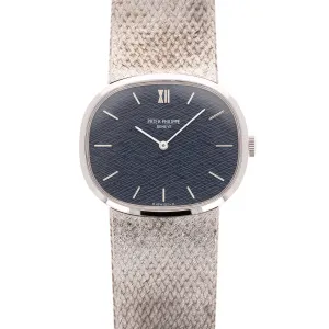 Patek Philippe White Gold Golden Ellipse Ref. 3745 with Rare Textured Dial