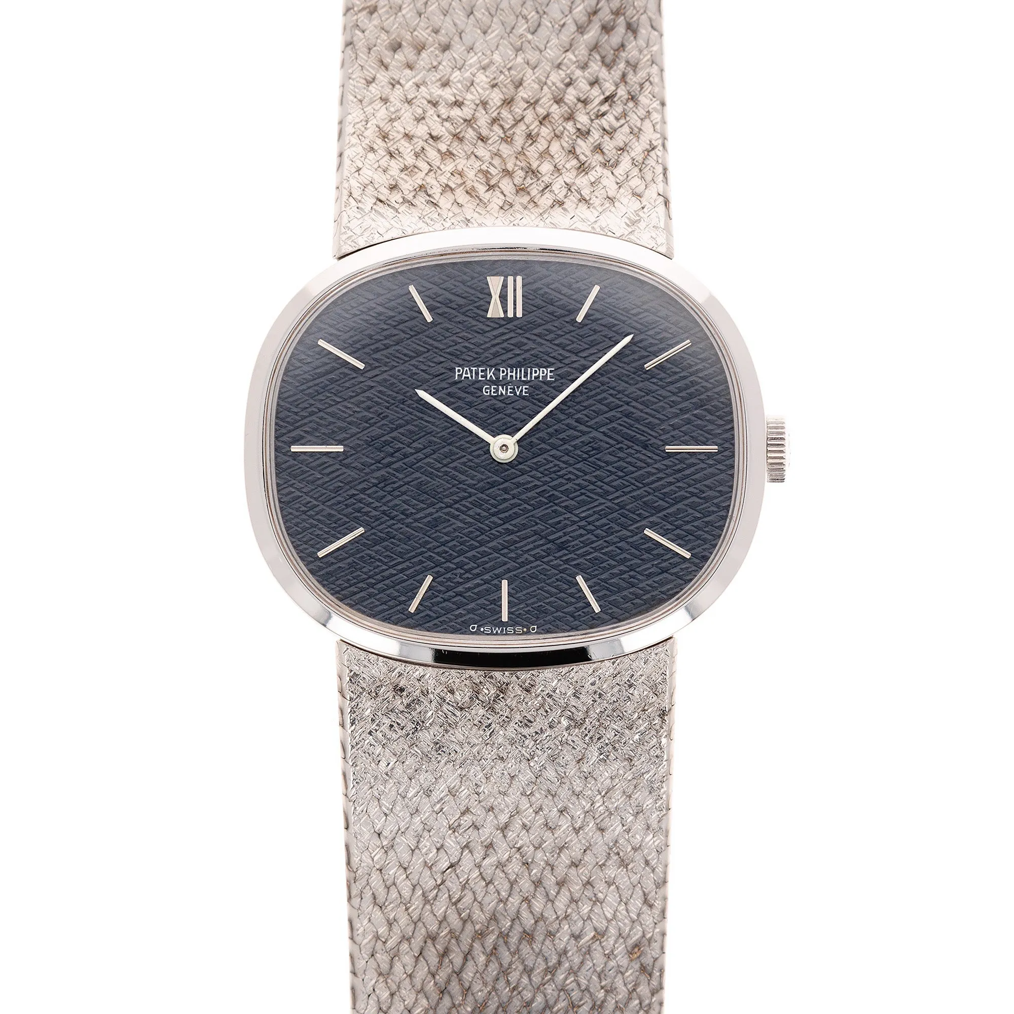 Patek Philippe White Gold Golden Ellipse Ref. 3745 with Rare Textured Dial