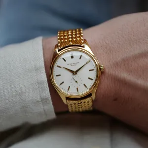 Patek Philippe Yellow Gold Calatrava Ref. 2526 with Rare Chevron Bracelet (Private Sale)