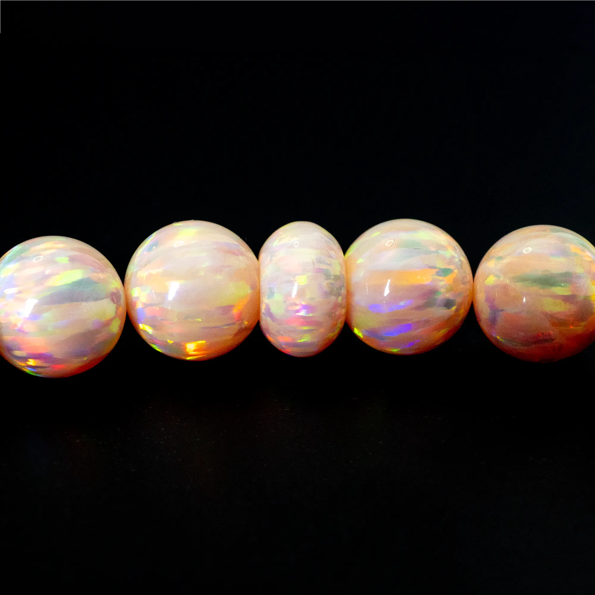 Peach Fuzz Opal Beaded Bracelet